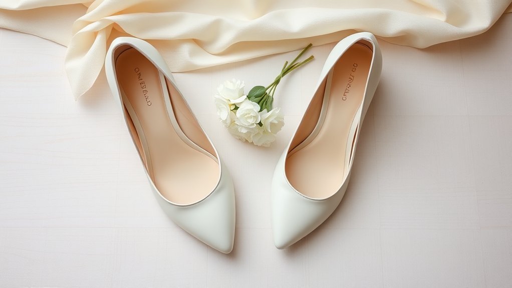 Obuwie do ecru sukni ślubnej