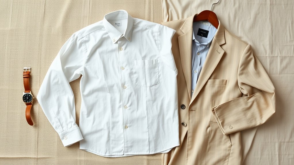 Opcje koszul w lnianym garniturze