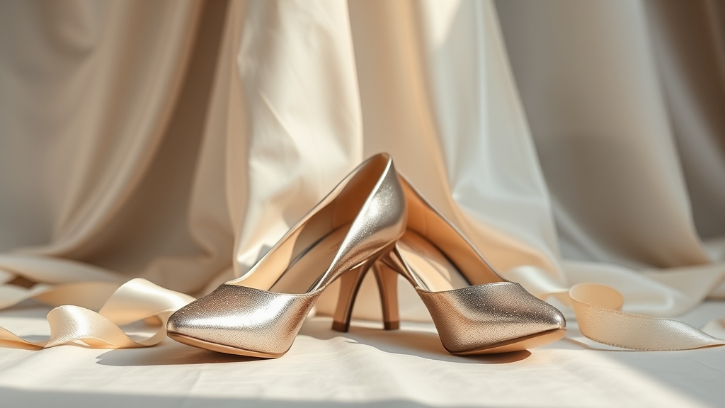 metaliczne buty do écru sukienki