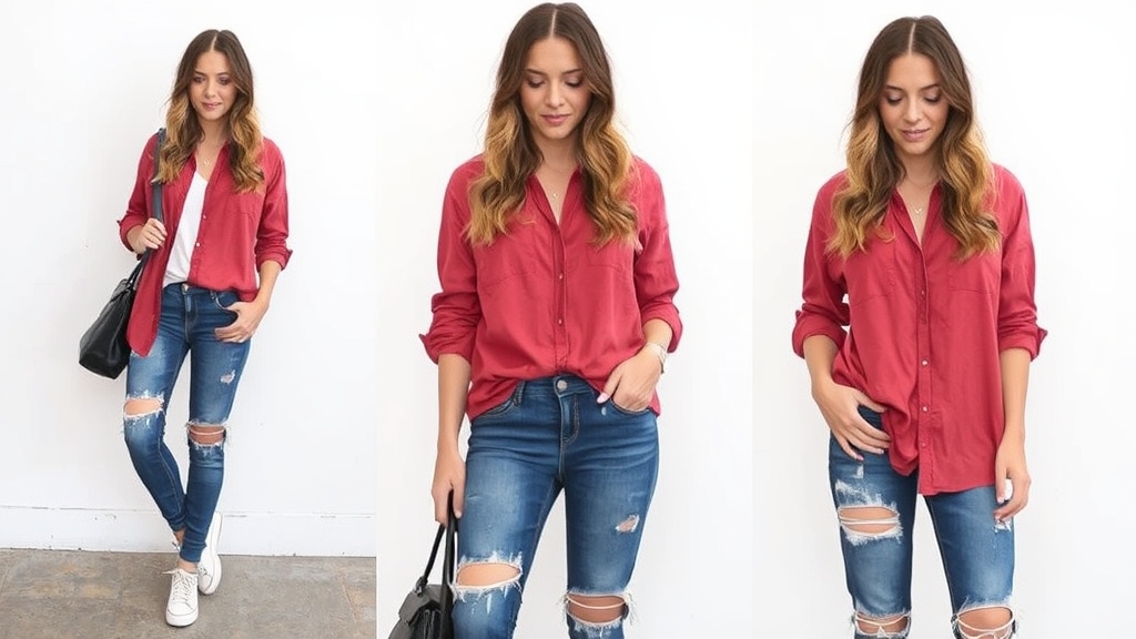 parowanie koszul z piercingowymi dżinsami