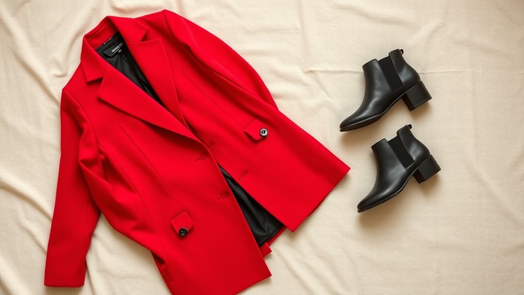 Buty pasujące do czerwonego płaszcza