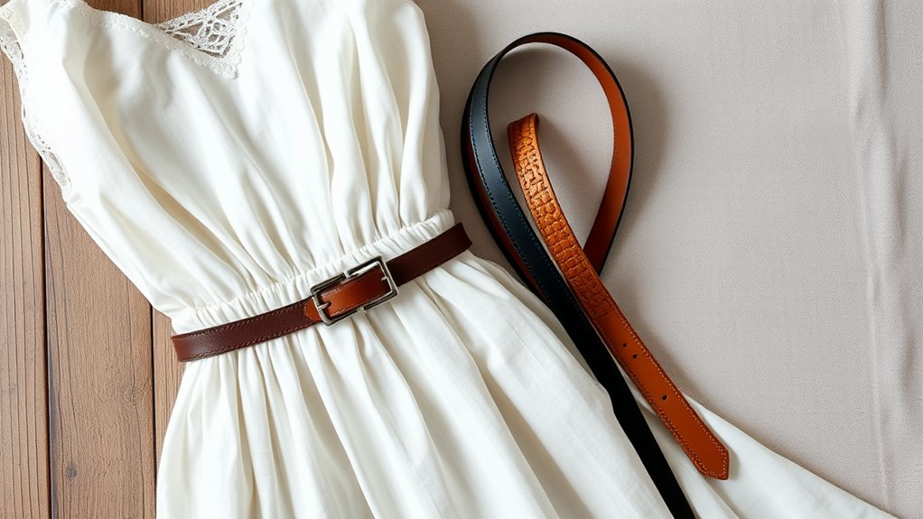 wybór paska do białej sukienki