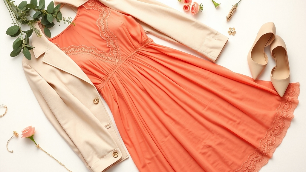 eleganckie akcesoria do stroju w kolorze łososia