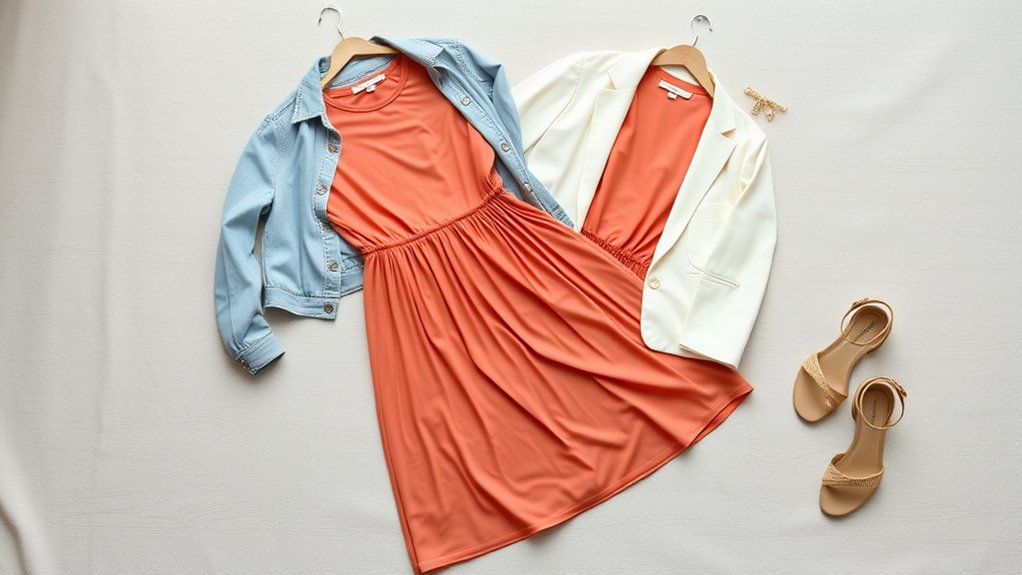 style kurtki do sukienki w kolorze łososia