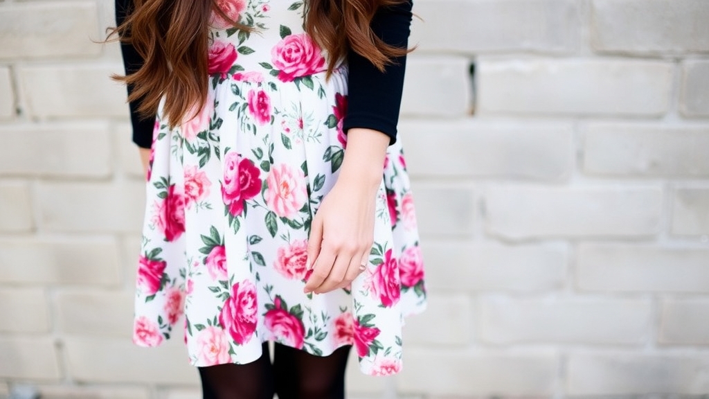 wiosenna sukienka kwiatowa rajstopy